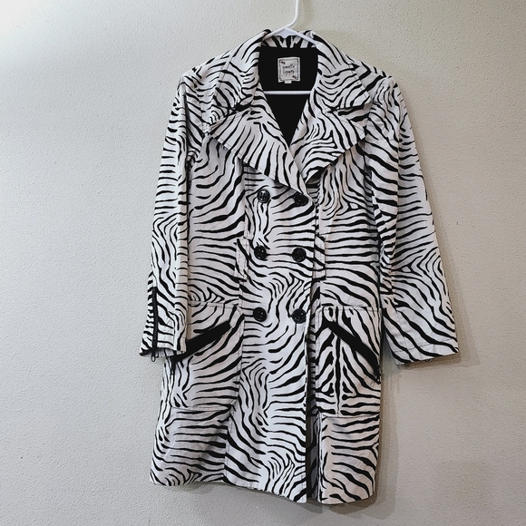 Nanette Lepore Animal Print Trench Coat Size 8 - Picture 3 of 11
